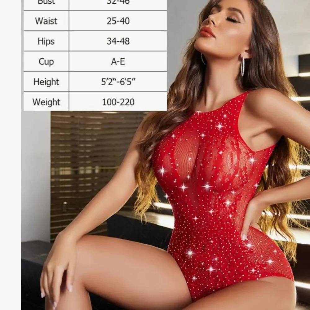 Rhinestone Sparkling Teddy Lingerie